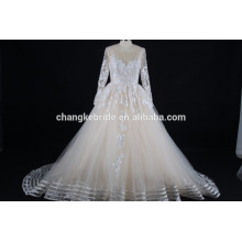 2017 New Arrival Long Sleeves Women Wedding Dress Floor Length Princess Bridal Dress